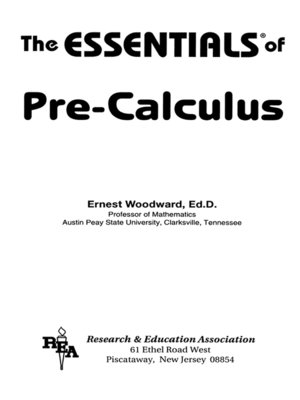 cover image of Pre-Calculus Essentials